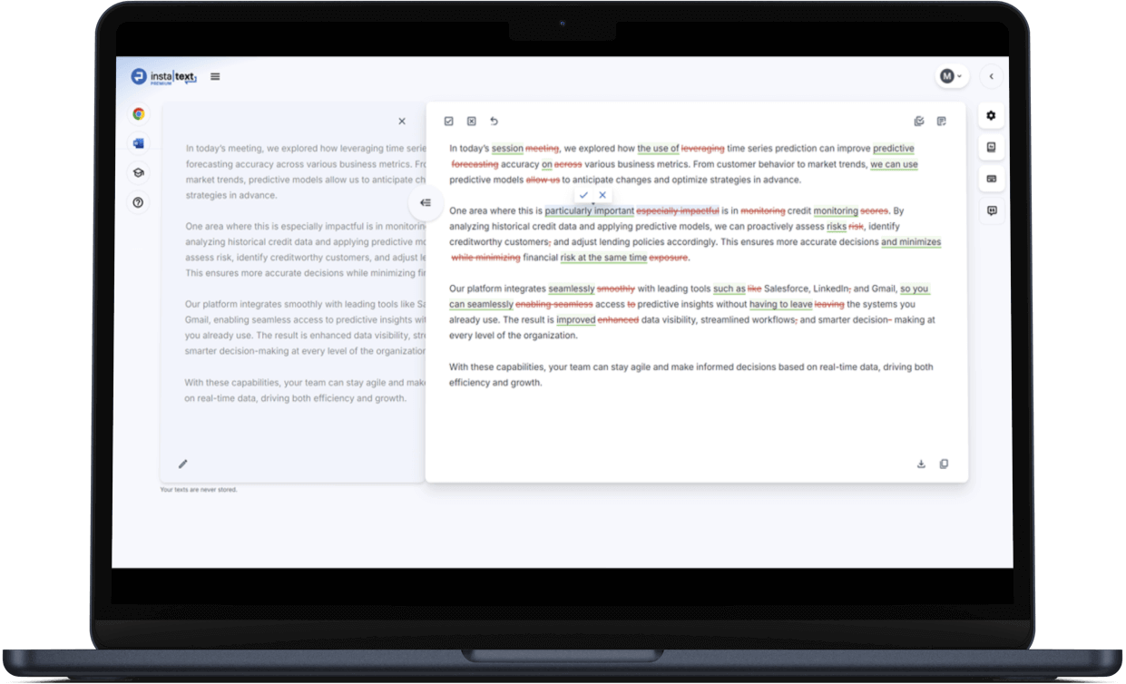 InstaText vs. generative AI tools